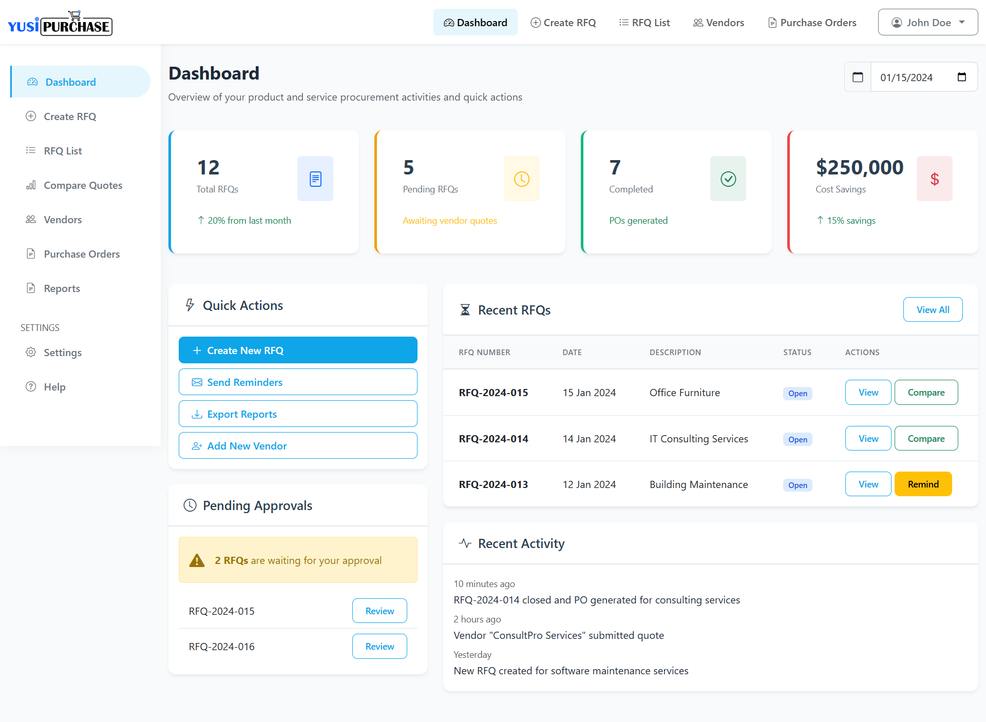 YusiPurchase Dashboard